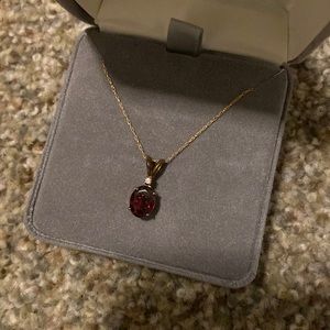 garnet january birthstone necklace never worn